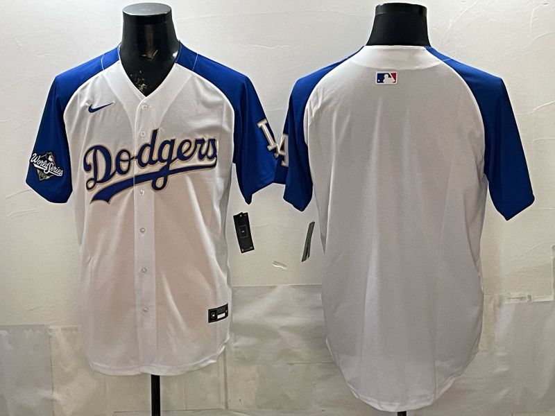 2026 Men Nike Los Angeles Dodgers Blank White blue Game MLB Jersey 003->los angeles dodgers->MLB Jersey